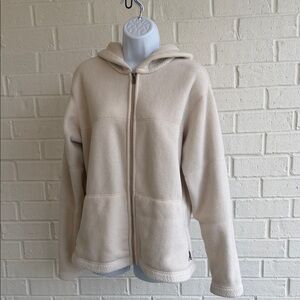 Patagonia Synchilla Cream Zip Up Teddy Fleece Lightweight Jacket Women’s Size XL